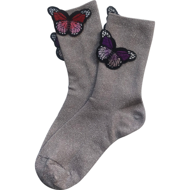 Socks - Glitter Butterfly Ankle Socks